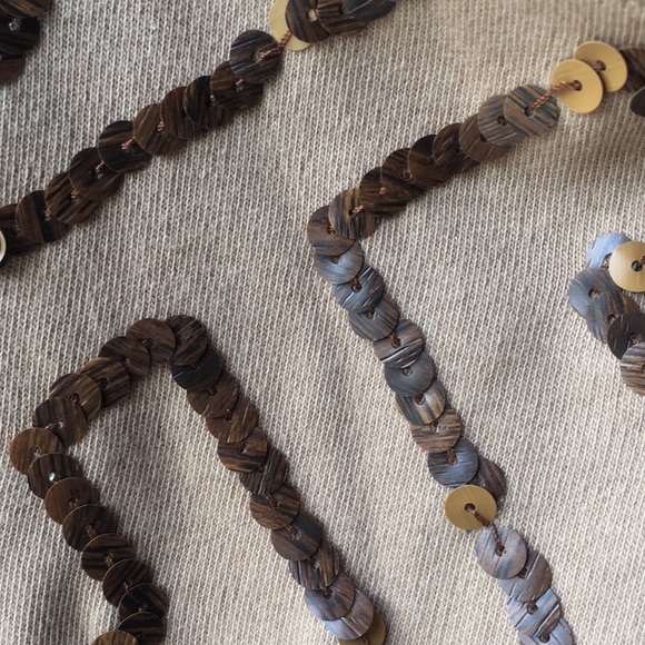 Tan w/brown sequin cotton tank shell- never worn - Picture 3 of 3